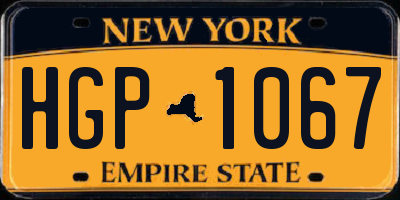 NY license plate HGP1067