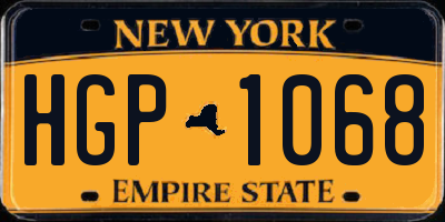 NY license plate HGP1068