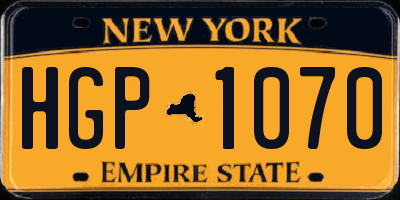 NY license plate HGP1070