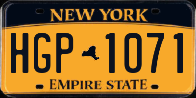 NY license plate HGP1071