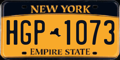 NY license plate HGP1073