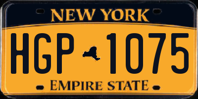 NY license plate HGP1075