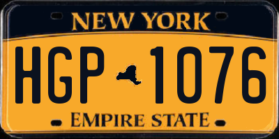 NY license plate HGP1076