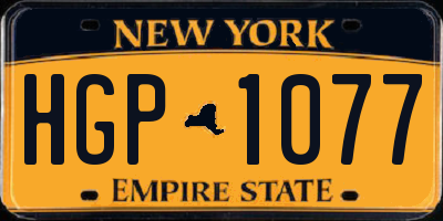 NY license plate HGP1077