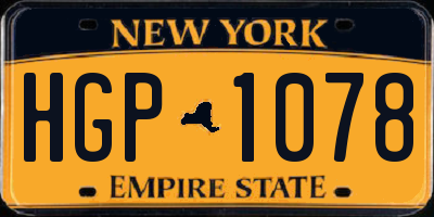 NY license plate HGP1078