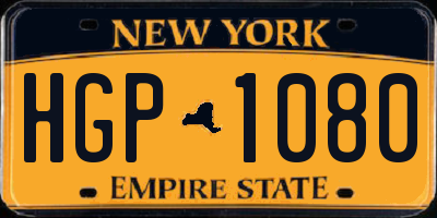 NY license plate HGP1080