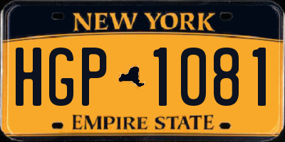 NY license plate HGP1081