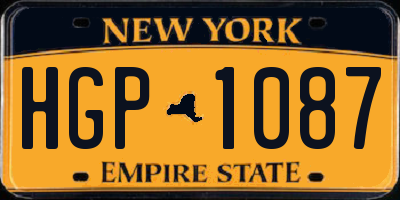 NY license plate HGP1087