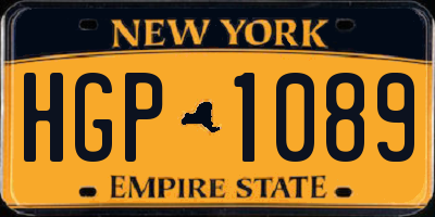 NY license plate HGP1089