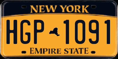 NY license plate HGP1091