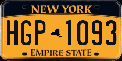 NY license plate HGP1093