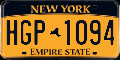 NY license plate HGP1094