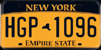 NY license plate HGP1096