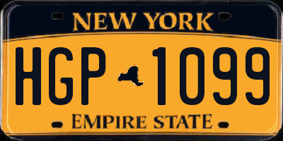 NY license plate HGP1099