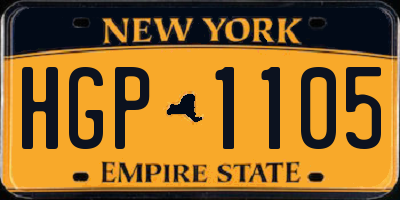 NY license plate HGP1105