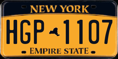 NY license plate HGP1107