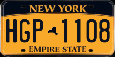 NY license plate HGP1108