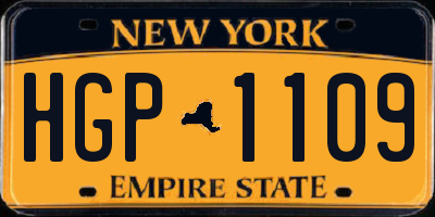 NY license plate HGP1109