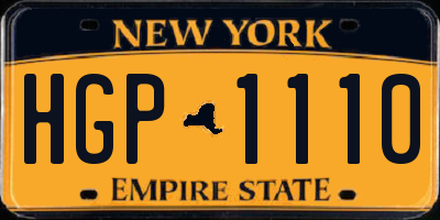 NY license plate HGP1110