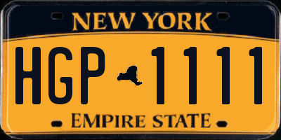 NY license plate HGP1111