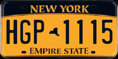 NY license plate HGP1115