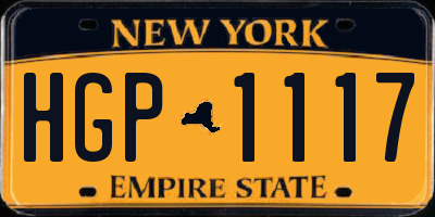 NY license plate HGP1117