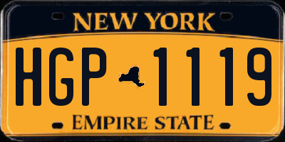 NY license plate HGP1119