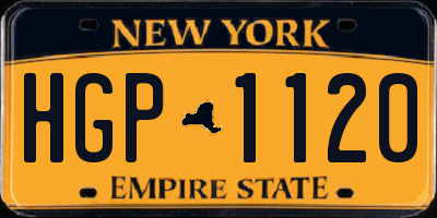 NY license plate HGP1120