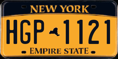 NY license plate HGP1121