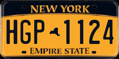 NY license plate HGP1124