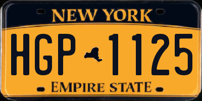 NY license plate HGP1125