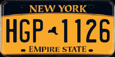 NY license plate HGP1126