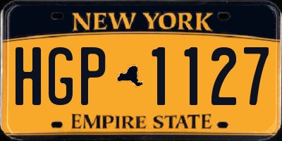 NY license plate HGP1127