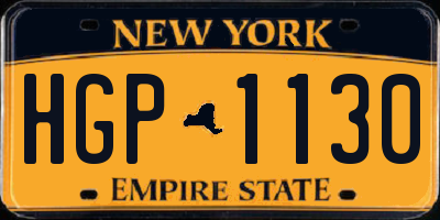 NY license plate HGP1130