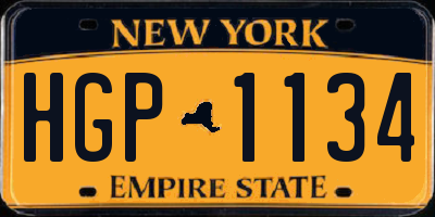 NY license plate HGP1134