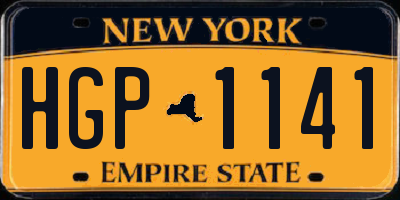 NY license plate HGP1141