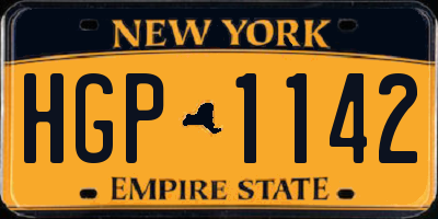 NY license plate HGP1142