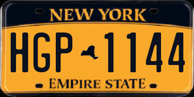 NY license plate HGP1144