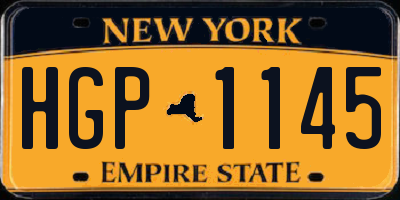 NY license plate HGP1145