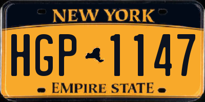 NY license plate HGP1147