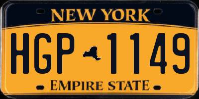 NY license plate HGP1149