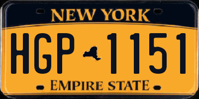 NY license plate HGP1151