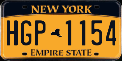 NY license plate HGP1154