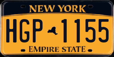 NY license plate HGP1155