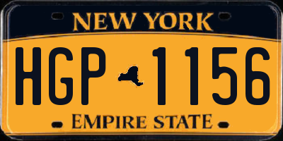 NY license plate HGP1156