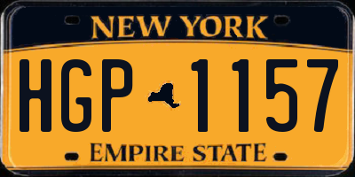 NY license plate HGP1157