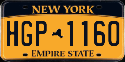 NY license plate HGP1160