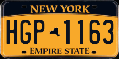 NY license plate HGP1163