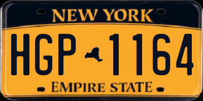 NY license plate HGP1164