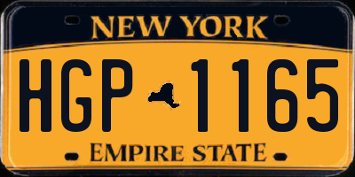 NY license plate HGP1165